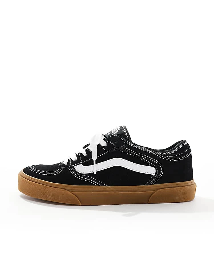 Vans Rowley Trainers In Black And White With Gum Sole For Unisex 2 Vans Rowley Trainers In Black And White With Gum Sole For Unisex - Image 2