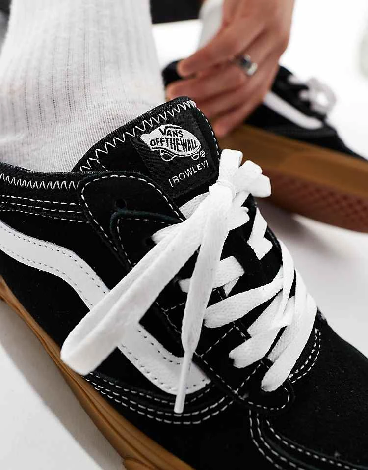 Vans Rowley Trainers In Black And White With Gum Sole For Unisex 5 Vans Rowley Trainers In Black And White With Gum Sole For Unisex - Image 5