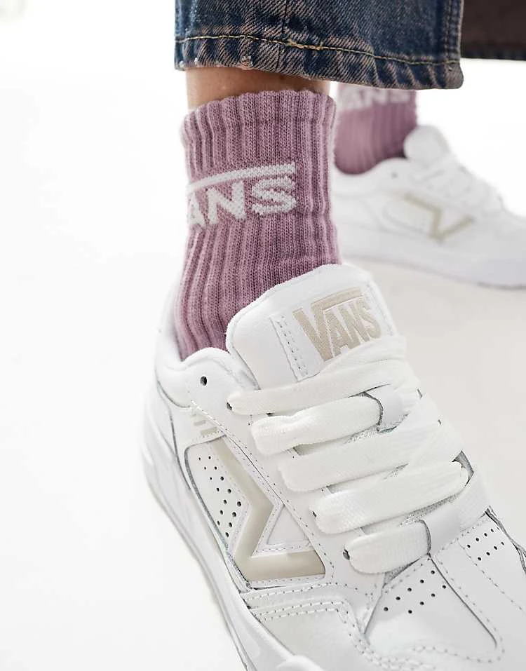 Vans Upland Chunky Leather Trainers In White And Beige For Unisex Cream 5 Vans Upland Chunky Leather Trainers In White And Beige For Unisex Cream - Image 5