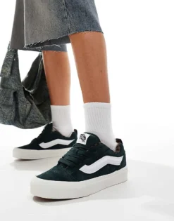 Vans Knu Skool Chunky Suede Trainers In Dark Green For Unisex 11 Vans Knu Skool Chunky Suede Trainers In Dark Green For Unisex -Kidivita Store 206558292 1 darkgreen 1