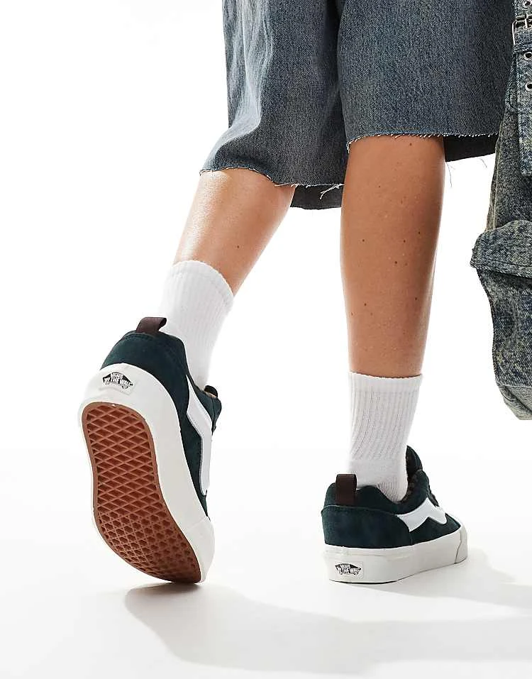 Vans Knu Skool Chunky Suede Trainers In Dark Green For Unisex 4 Vans Knu Skool Chunky Suede Trainers In Dark Green For Unisex - Image 4