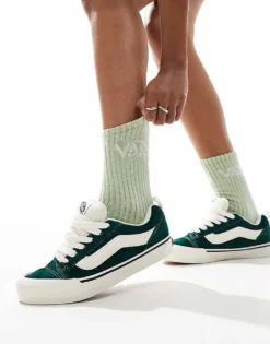 Vans Knu Skool Chunky Suede Trainers In Dark Green For Unisex Mid Green -Kidivita Store 206558351 1 midgreen 1