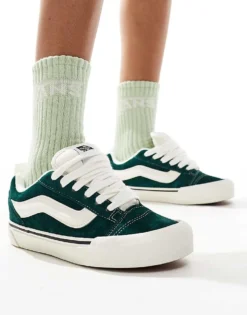 Vans Knu Skool Chunky Suede Trainers In Dark Green For Unisex Mid Green -Kidivita Store 206558351 3