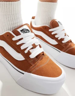 Vans Knu Stack Chunky Platform Trainers In Dark Orange And White For Unisex 8 Vans Knu Stack Chunky Platform Trainers In Dark Orange And White For Unisex -Kidivita Store 206558391 3