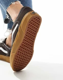 Vans Rowley Trainers In Dark Brown And White With Gum Sole For Unisex 9 Vans Rowley Trainers In Dark Brown And White With Gum Sole For Unisex -Kidivita Store 206558531 4