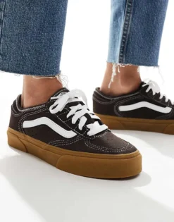 Vans Rowley Trainers In Dark Brown And White With Gum Sole For Unisex 10 Vans Rowley Trainers In Dark Brown And White With Gum Sole For Unisex -Kidivita Store 206558531 5