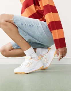 Vans Upland Chunky Leather Trainers In White And Orange For Unisex -Kidivita Store 206558671 3