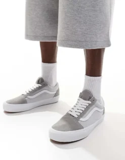 Vans Old Skool Canvas Suede Mix Trainers In Grey For Unisex