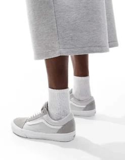 Vans Old Skool Canvas Suede Mix Trainers In Grey For Unisex -Kidivita Store 206558769 3