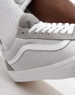 Vans Old Skool Canvas Suede Mix Trainers In Grey For Unisex -Kidivita Store 206558769 4