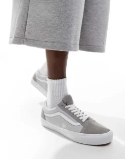 Vans Old Skool Canvas Suede Mix Trainers In Grey For Unisex -Kidivita Store 206558769 5