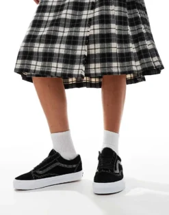 Vans Old Skool Suede Trainers In Black With White Sole For Unisex -Kidivita Store 206558967 4