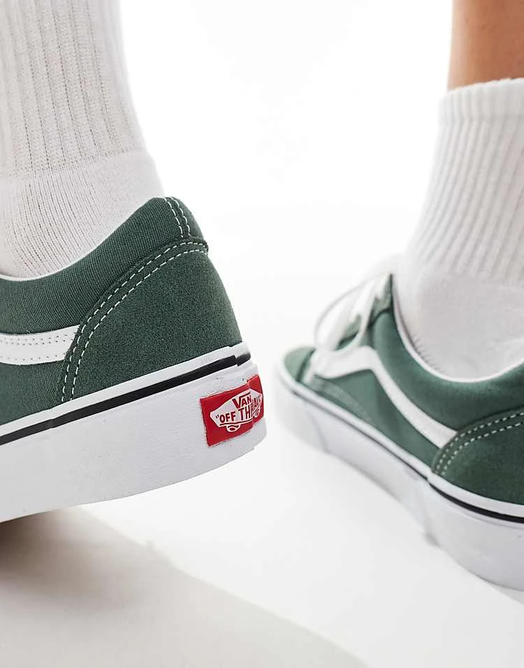 Vans Old Skool Trainers In Mid Green For Unisex 4 Vans Old Skool Trainers In Mid Green For Unisex - Image 4