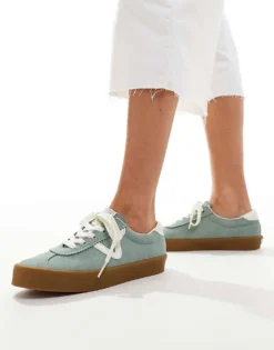 Vans Sport Low Trainers In Green And Off White With Gum Sole For Unisex Mid Green -Kidivita Store 206559487 1 midgreen 1
