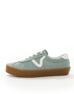 Vans Sport Low Trainers In Green And Off White With Gum Sole For Unisex Mid Green -Kidivita Store 206559487 5