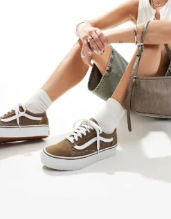 Vans Old Skool Platform Trainers In Mid Brown For Unisex -Kidivita Store 206559529 5
