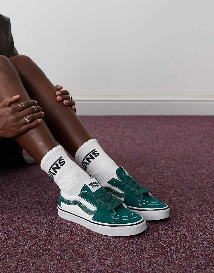 Vans Sk8-low Two Tone Trainers In Dark Green And White For Unisex Mid Green 6 Vans Sk8-low Two Tone Trainers In Dark Green And White For Unisex Mid Green - Image 6