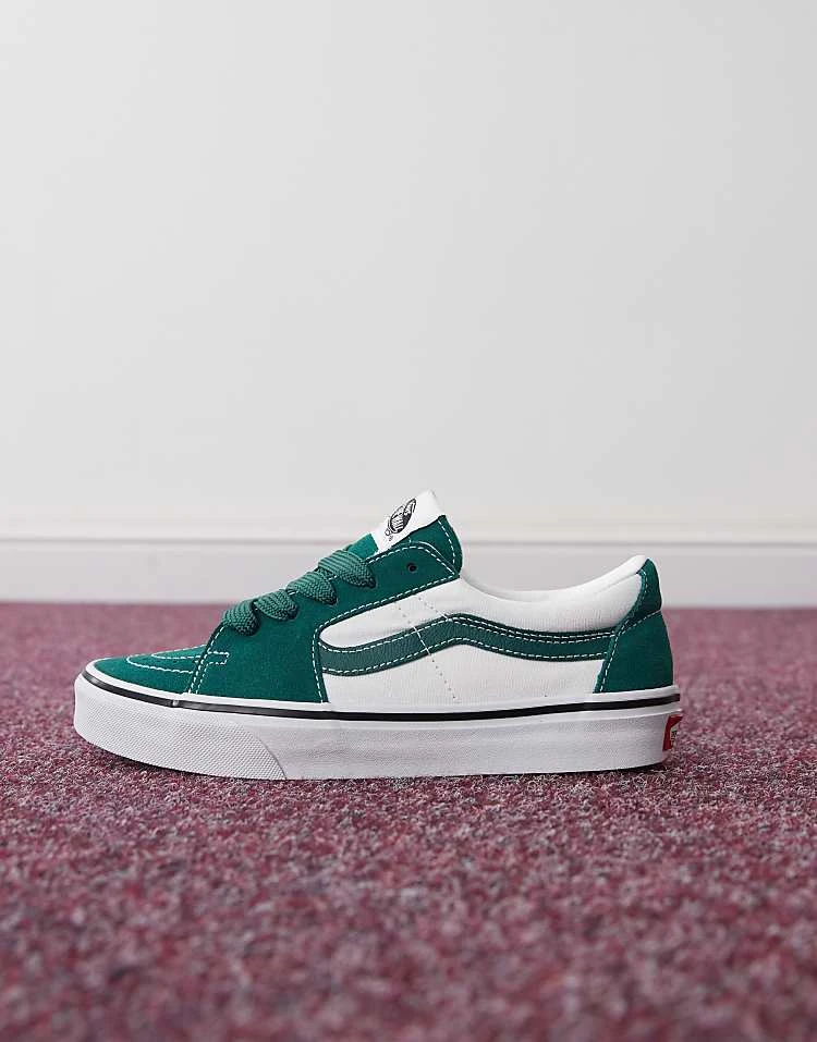 Vans Sk8-low Two Tone Trainers In Dark Green And White For Unisex Mid Green 2 Vans Sk8-low Two Tone Trainers In Dark Green And White For Unisex Mid Green - Image 2
