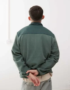 Vans Ranford Polar Half Zip Fleece Jacket In Dark Green For Men -Kidivita Store 206730644 3