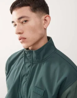 Vans Ranford Polar Half Zip Fleece Jacket In Dark Green For Men -Kidivita Store 206730644 4