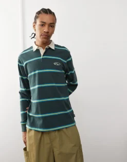 Vans Gatewood Long Sleeve Striped Rugby Shirt In Green For Men Green Gables -Kidivita Store 206730653 1 greengables 1