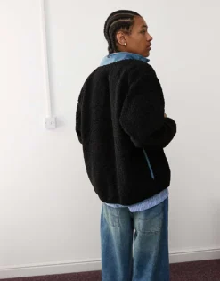Vans Debrusk Oversized Sherpa Fleece Jacket In Black And Blue - MULTI For Men Black-bluestone -Kidivita Store 206730675 3
