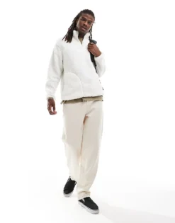 Vans Boxed Sherpa 1/4 Zip Fleece In White For Men Marshmallow -Kidivita Store 206730692 1 marshmallow 1