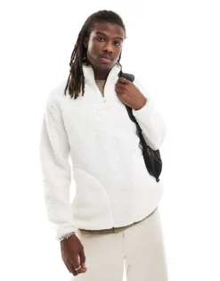 Vans Boxed Sherpa 1/4 Zip Fleece In White For Men Marshmallow -Kidivita Store 206730692 4