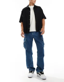 Vans Service Loose Denim Jeans In Classic Blue For Men Vintage Indigo -Kidivita Store 206730716 1 vintageindigo 1