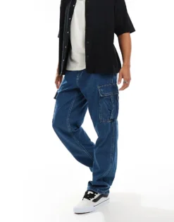 Vans Service Loose Denim Jeans In Classic Blue For Men Vintage Indigo -Kidivita Store 206730716 5