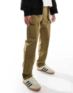 Vans MTE Service Loose Fit Cargo Trousers In Khaki For Men Gothic Olive