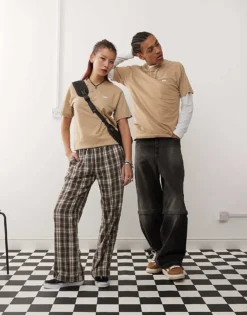 Vans Left Chest Logo Short Sleeve T-shirt In Light Tan For Unisex Incense