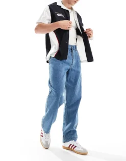 Vans Authentic Loose Tapered Pleated Jeans In Blue For Men Stonewash Blue -Kidivita Store 206730779 1 stonewashblue 1