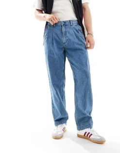 Vans Authentic Loose Tapered Pleated Jeans In Blue For Men Stonewash Blue -Kidivita Store 206730779 4