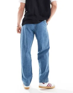 Vans Authentic Loose Tapered Pleated Jeans In Blue For Men Stonewash Blue -Kidivita Store 206730779 5