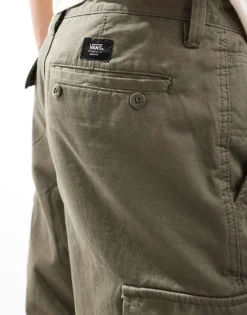 Vans Service Loose Fit Tapered Cargo Trousers In Light Brown For Men Bungee Cord -Kidivita Store 206730795 4