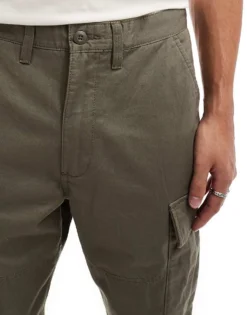 Vans Service Loose Fit Tapered Cargo Trousers In Light Brown For Men Bungee Cord -Kidivita Store 206730795 5