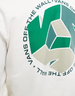 Vans V Back Print Crew Sweatshirt In Off White For Men Marshmallow -Kidivita Store 206730832 4