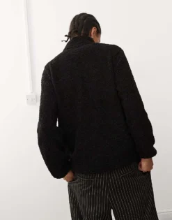 Vans Boxed Sherpa 1/4 Fleece In Black For Men -Kidivita Store 206730882 4