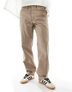 Vans Authentic Relaxed Chino Trousers In Taupe For Men Desert Taupe -Kidivita Store 206730983 3