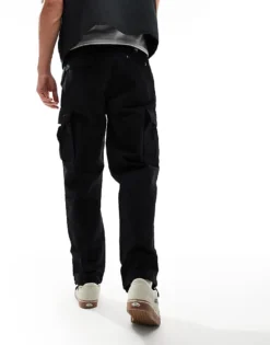 Vans Service Loose Fit Tapered Cargo Trousers In Black For Men -Kidivita Store 206731001 3