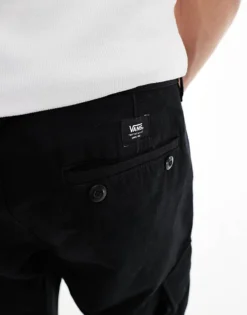 Vans Service Loose Fit Tapered Cargo Trousers In Black For Men -Kidivita Store 206731001 4