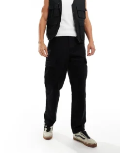 Vans Service Loose Fit Tapered Cargo Trousers In Black For Men -Kidivita Store 206731001 5