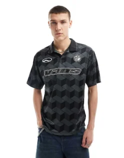 Vans Rigsby Football Polo Shirt In Black For Men