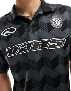 Vans Rigsby Football Polo Shirt In Black For Men -Kidivita Store 206731002 4