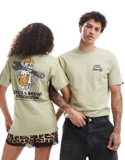 Vans Wrenched Skull Back Print T-shirt In Light Tan For Unisex Elm 7 Vans Wrenched Skull Back Print T-shirt In Light Tan For Unisex Elm -Kidivita Store 206731032 3