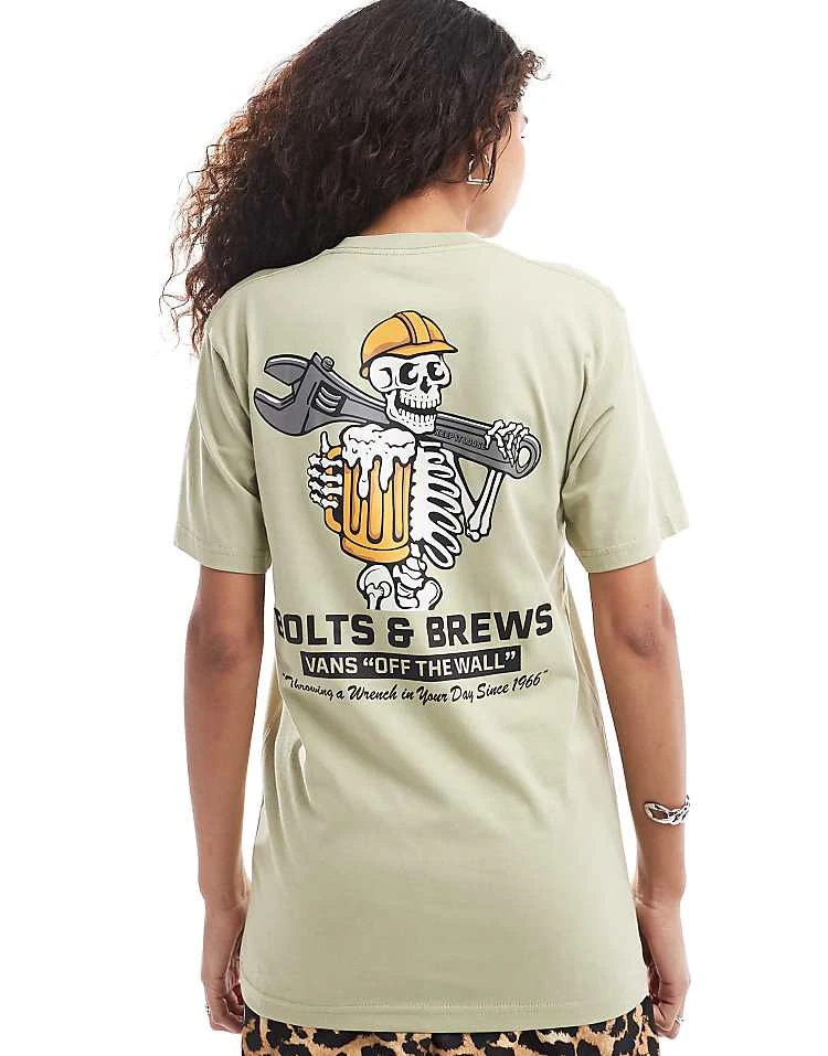 Vans Wrenched Skull Back Print T-shirt In Light Tan For Unisex Elm 4 Vans Wrenched Skull Back Print T-shirt In Light Tan For Unisex Elm - Image 4