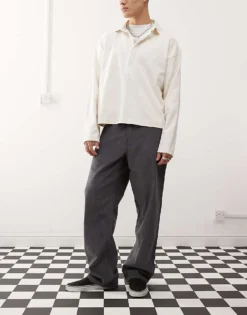 Vans Check-5 Loose Fit Corduroy Chino Trousers In Dark Grey For Men Asphalt