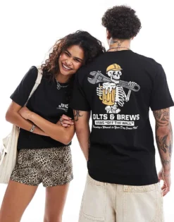 Vans Wrenched Skull Back Print T-shirt In Black For Unisex -Kidivita Store 206731301 1 black 1