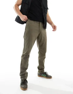 Vans Authentic Slim Chino Trousers In Tan For Men Bungee Cord -Kidivita Store 206731325 3